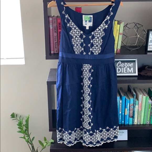 Anthropologie Dresses & Skirts - Navy Anthro Edme & Eslytte Camilla Eyelet Dress M